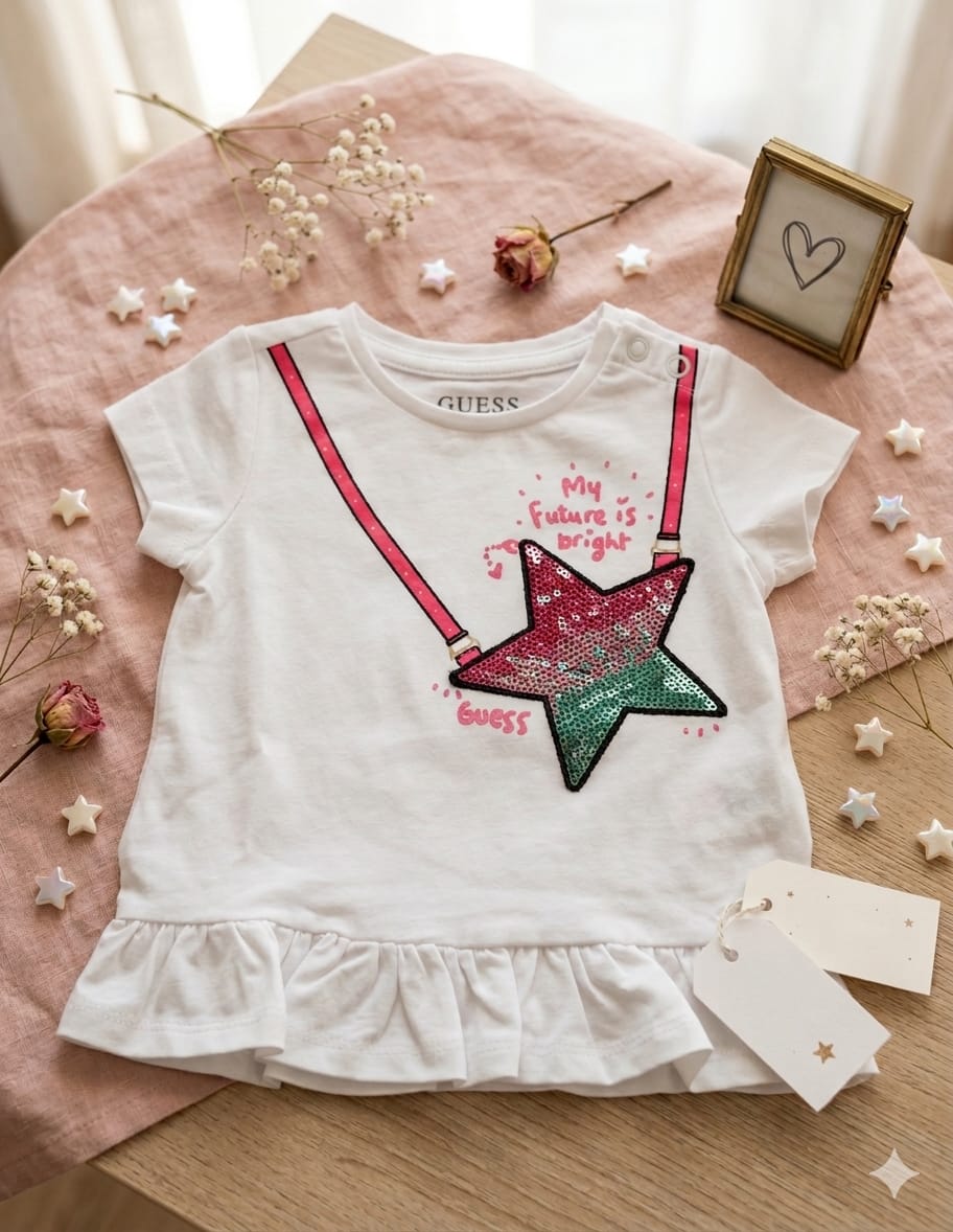 T-SHIRT MANICA CORTA GUESS CON STELLA NEONATA-BAMBINA