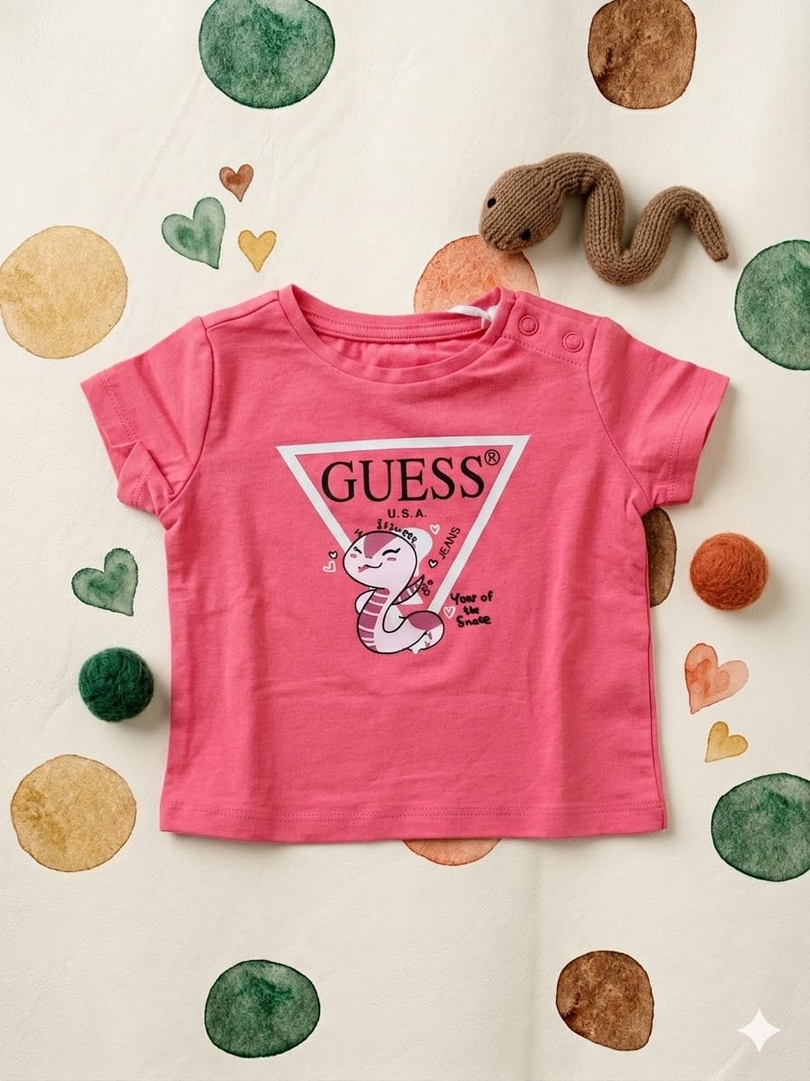 T-SHIRT CON SCRITTA GUESS NEONATA