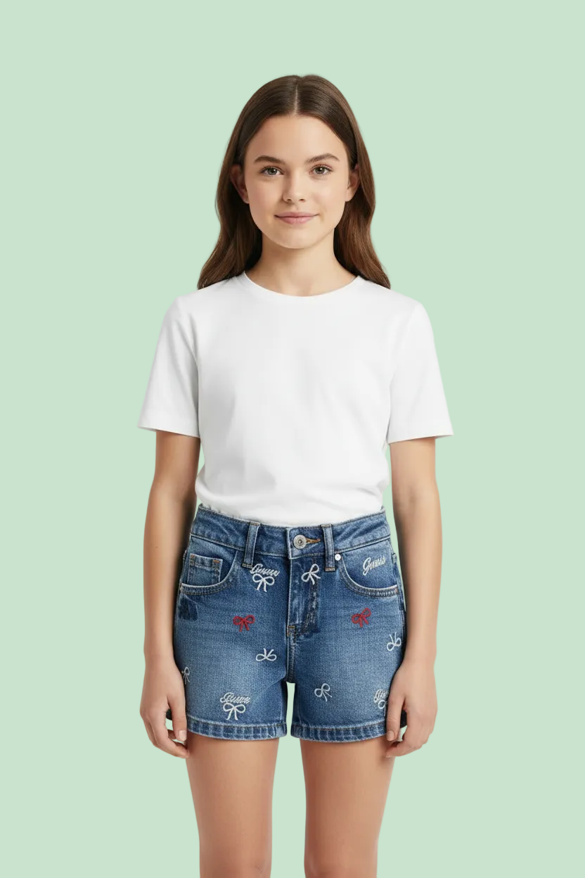 SHORTS DI JEANS CON FIOCCHI GUESS
