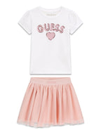 T-shirt Guess con Paillettes + Gonna a Rete - Bambina