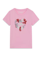 T-SHIRT GUESS CON SCRITTE GLITTERATE