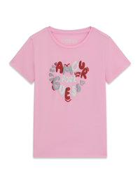 T-shirt Guess con Scritte Glitterate - Neonata