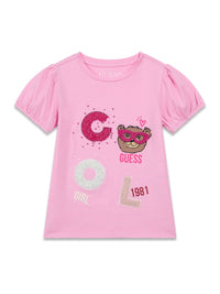 T-shirt Rosa con Orsetto Guess - Neonata