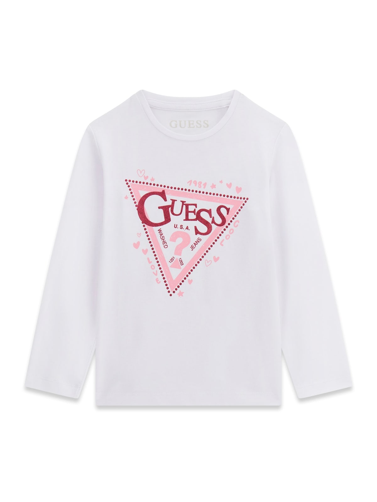 Maglia a Maniche Lunghe Bianco Guess Neonata