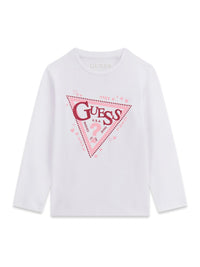 Maglia a Maniche Lunghe Bianco Guess Neonata