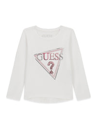 Maglia a Maniche Lunghe Bianco Guess Neonata