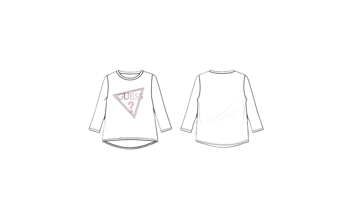 Maglia a Maniche Lunghe Bianco Guess Neonata