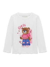 Maglia a Maniche Lunghe Bianco Guess Neonata