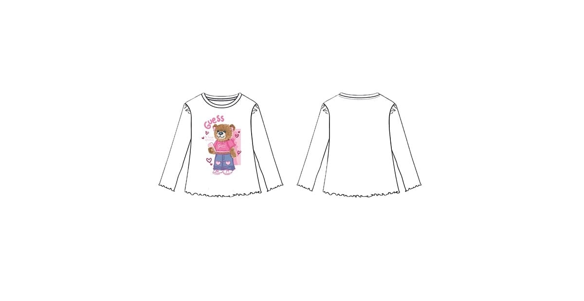 Maglia a Maniche Lunghe Bianco Guess Neonata