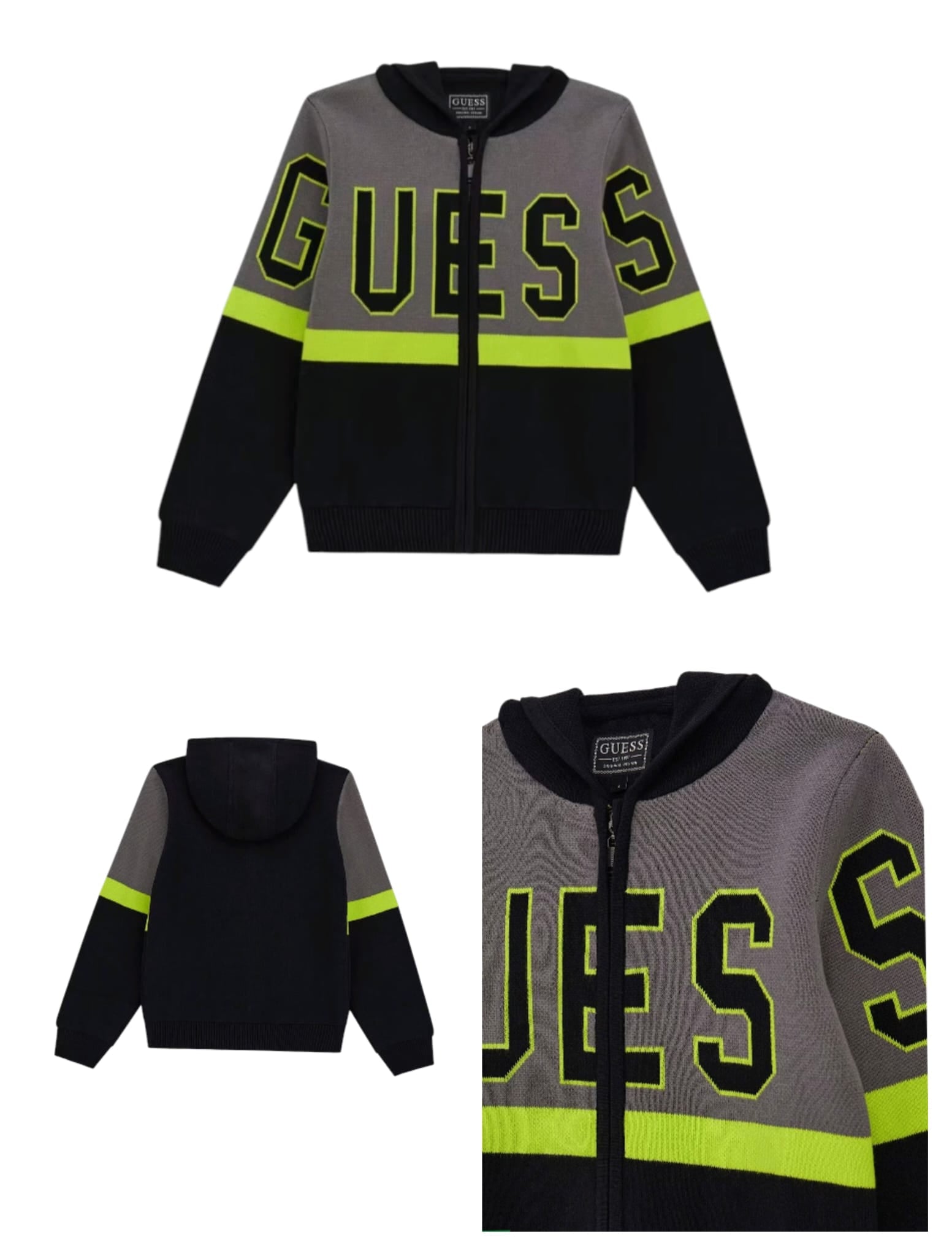 HOODED LS SWEATER W/ZIP