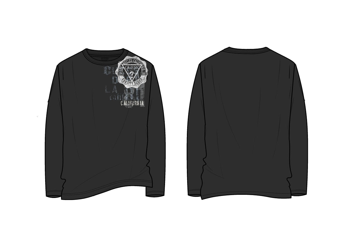 Maglia a Maniche Lunghe Nero Guess Bambino