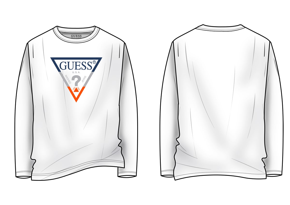 Maglia a Maniche Lunghe Bianco Guess Bambino