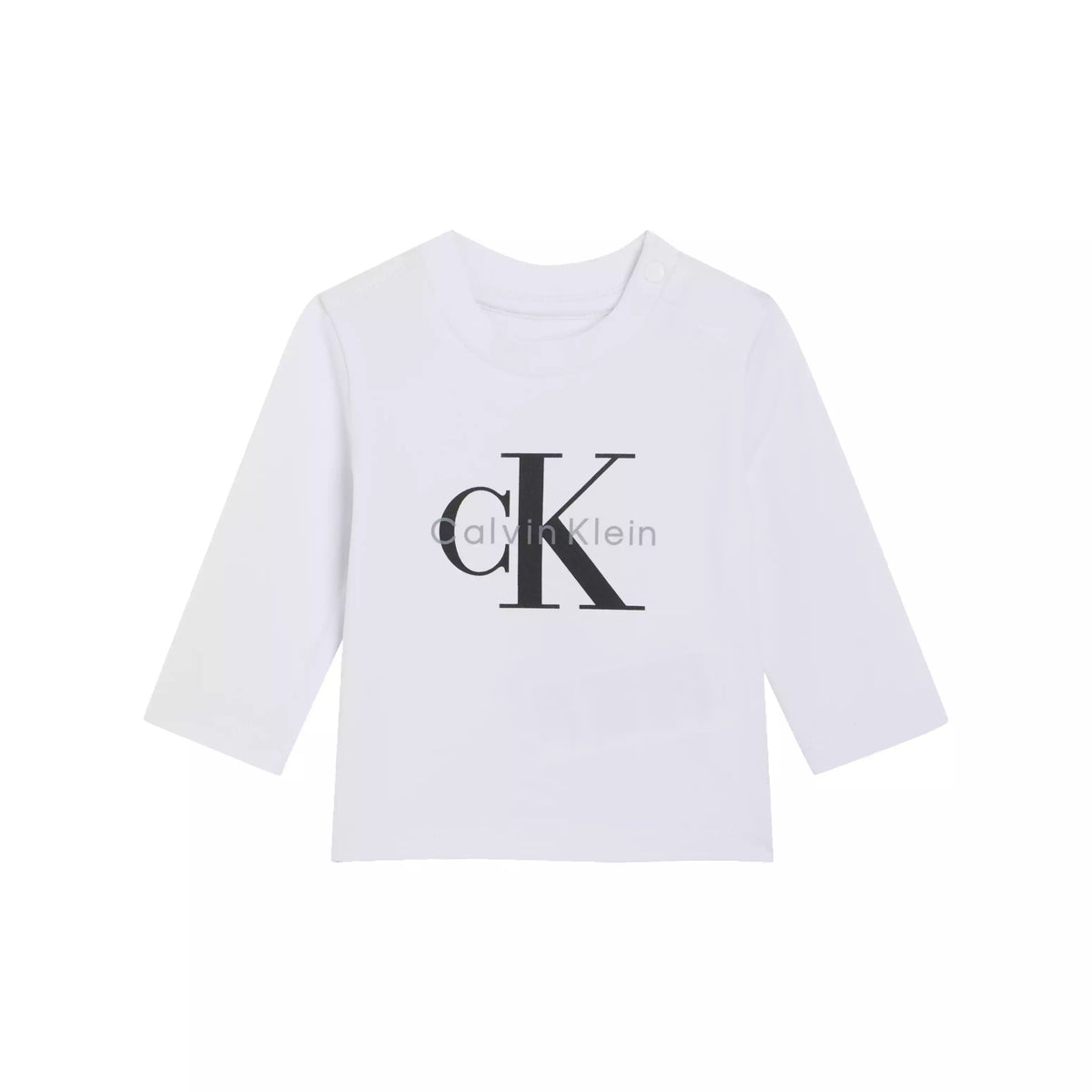 T-shirt Maniche Lunghe Logo Neonato Bianca Calvin Klein