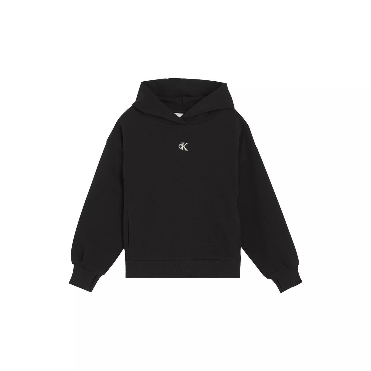 Felpa con Cappuccio Logo Ragazza Nera Calvin Klein
