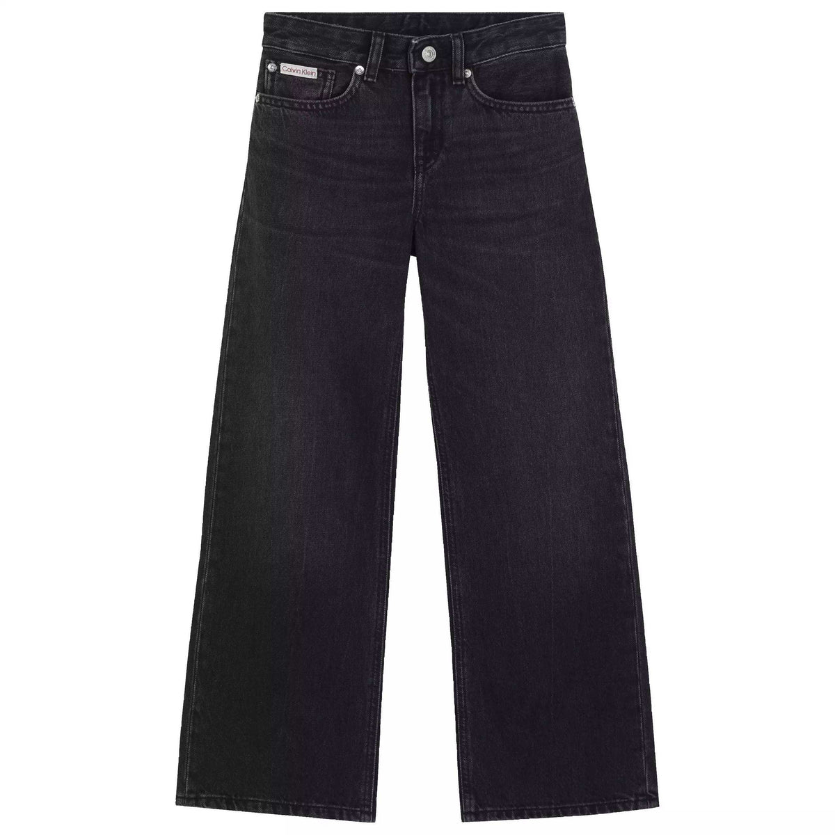 Jeans Wide Leg Vita Alta Ragazza Neri Calvin Klein