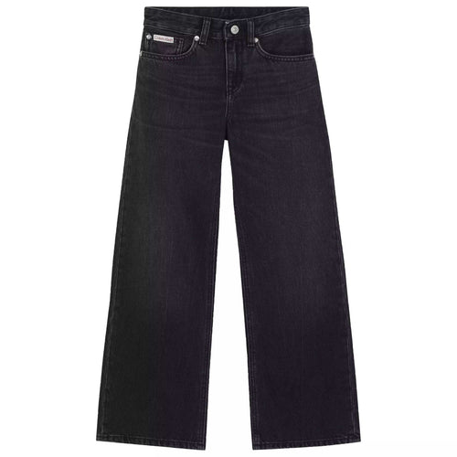 Jeans Wide Leg Vita Alta Ragazza Neri Calvin Klein