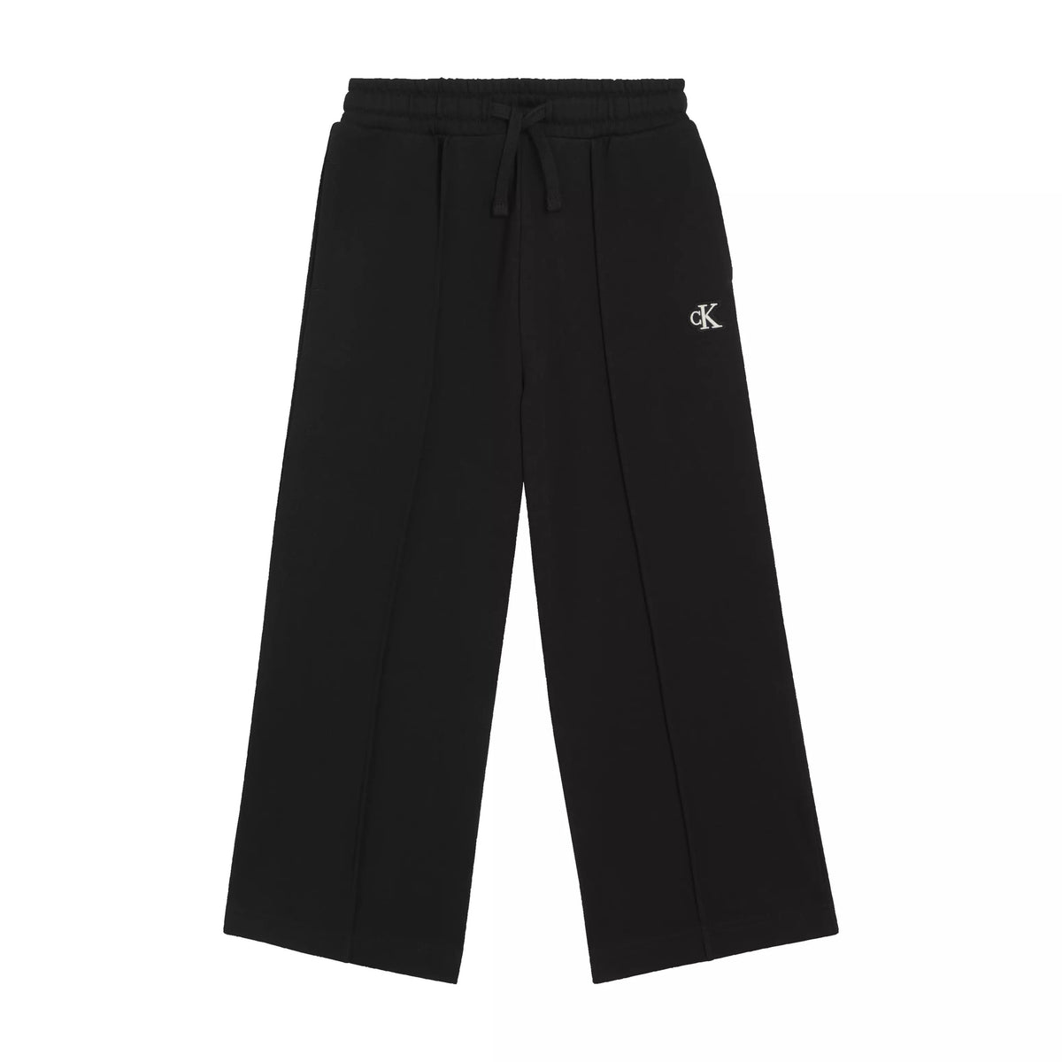 Pantalone in Felpa Wide Leg Ragazza Nero Calvin Klein