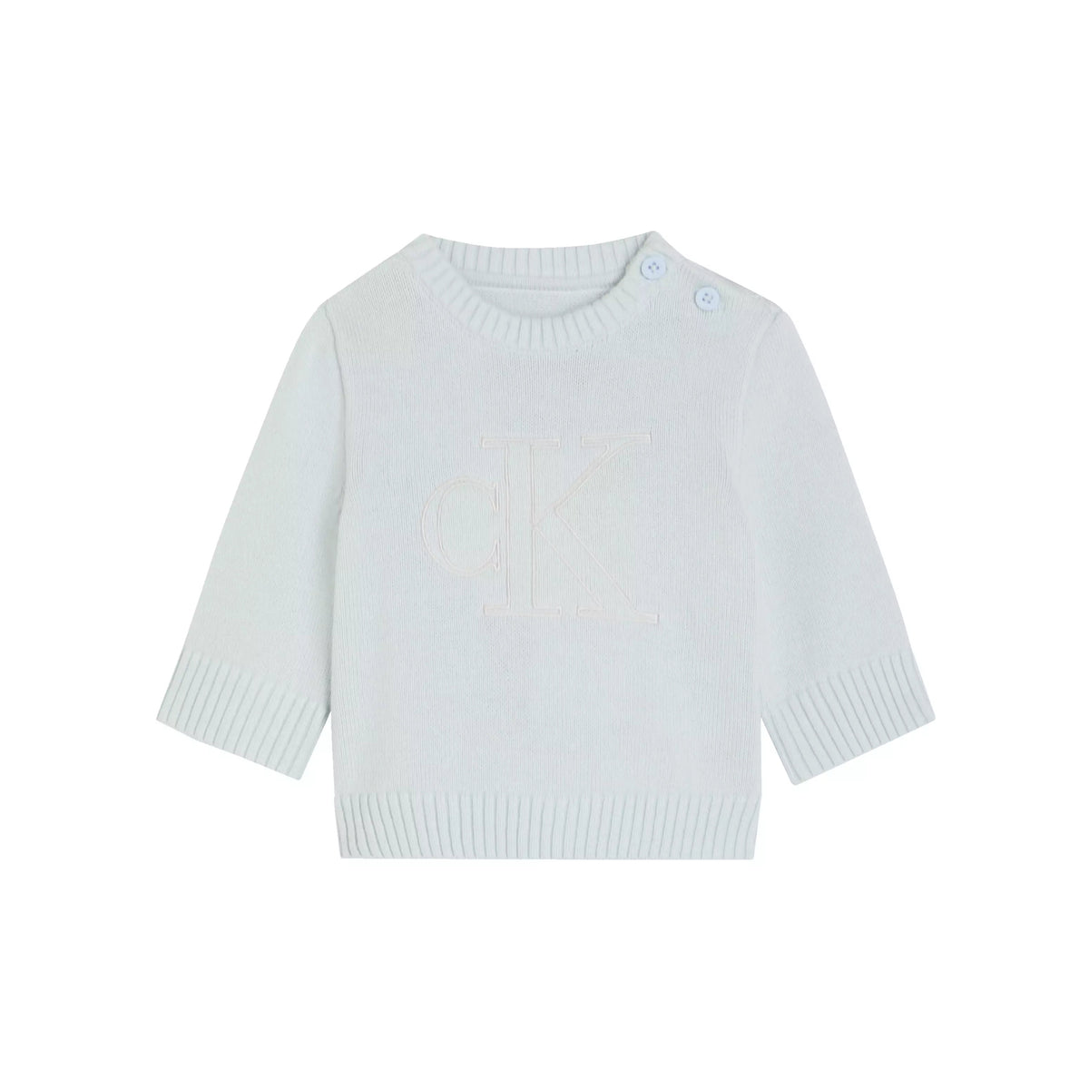 Maglione Tricot Logo Neonato Azzurro Calvin Klein