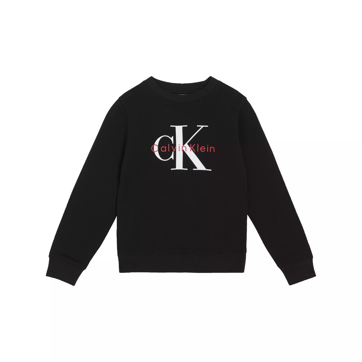 Felpa Girocollo Logo Bambini Nera Calvin Klein