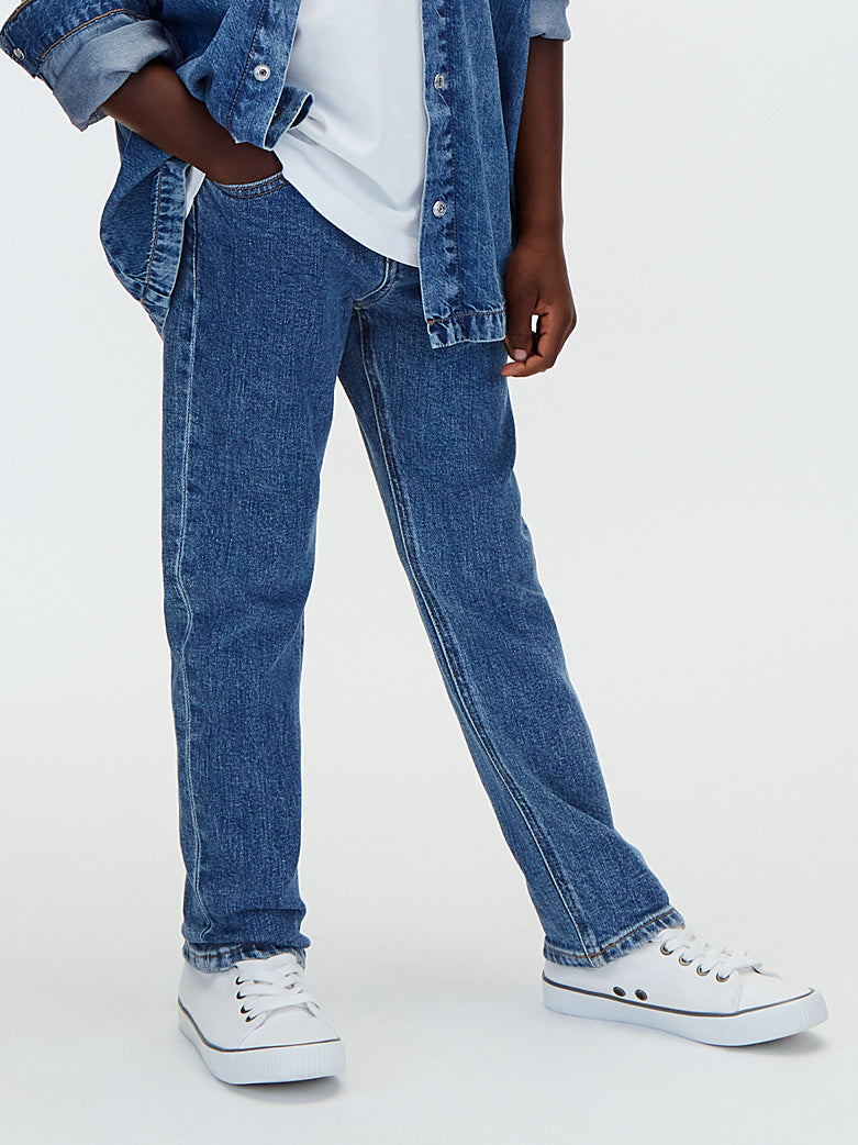 Jeans Dad Fit Ragazzo Blu Denim Calvin Klein