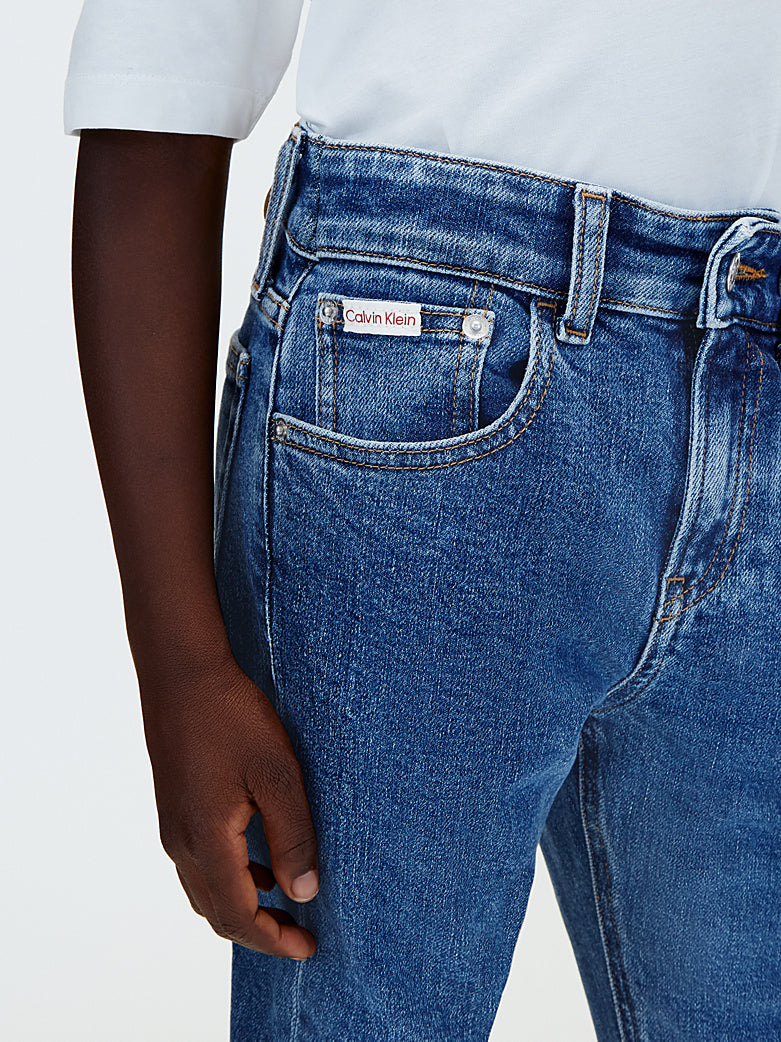 Jeans Dad Fit Ragazzo Blu Denim Calvin Klein