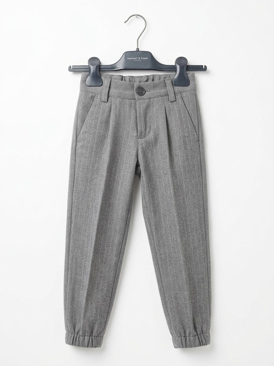 Pantalone con Polsino Bambino Grigio Manuell & Frank