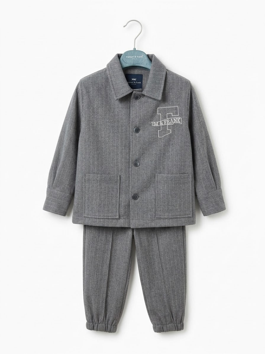 Pantalone con Polsino Bambino Grigio Manuell & Frank
