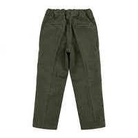 Pantalone Morbido a Quadri Bambino Verde Manuell & Frank