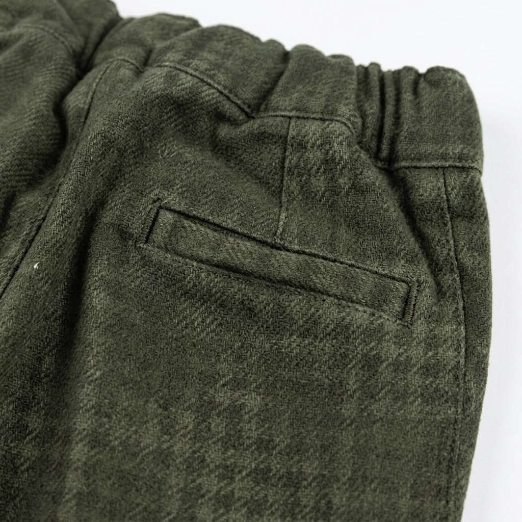 Pantalone Morbido a Quadri Bambino Verde Manuell & Frank