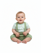 PAGLIACCETTO CON BRETELLE VERDE NEW BORN