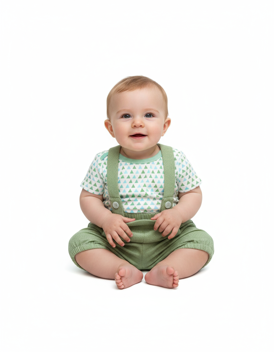 PAGLIACCETTO CON BRETELLE VERDE NEW BORN