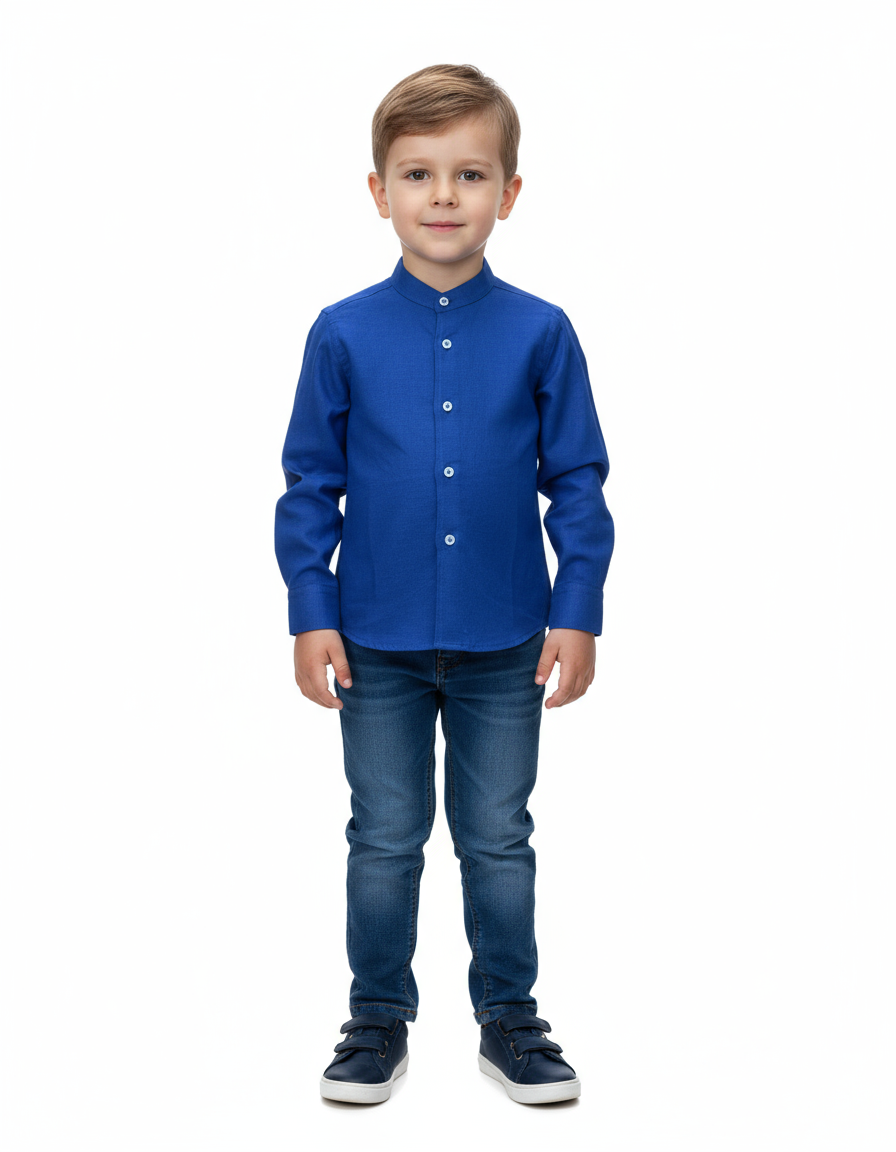 CAMICIA ROYAL BLU BAMBINO
COLLO ALLA COREANA