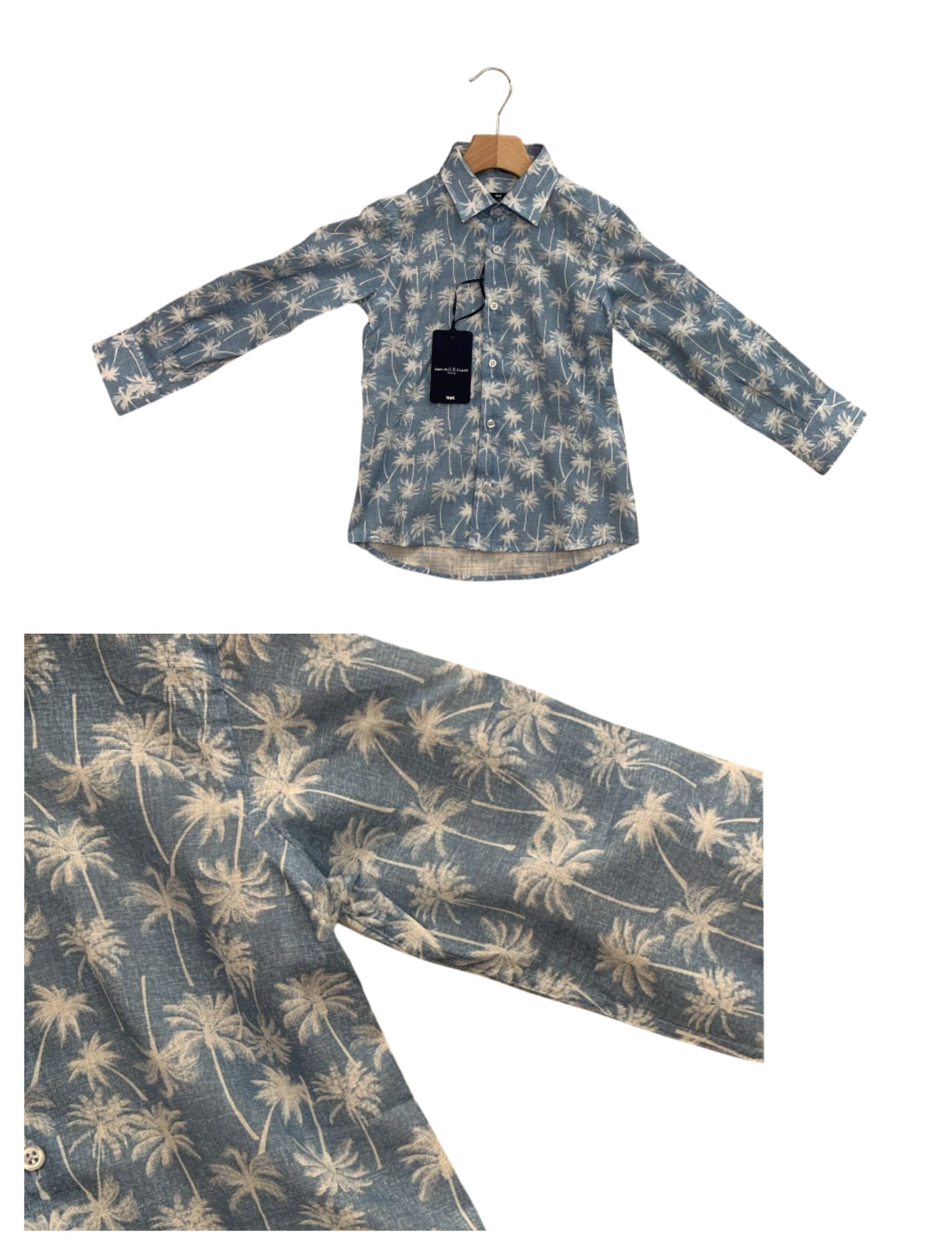 CAMICIA FANTASIA BASE AZZURRA NEW BORN