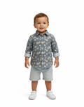 CAMICIA FANTASIA BASE AZZURRA NEW BORN