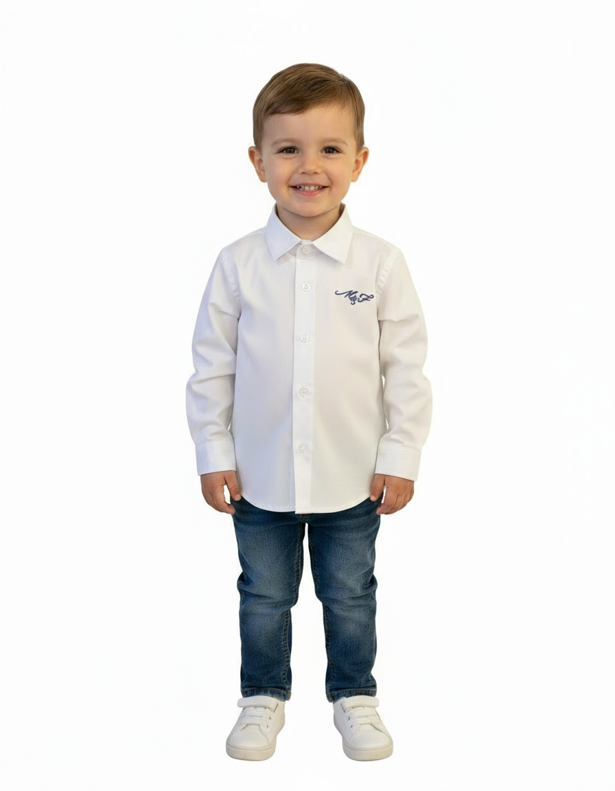 CAMICIA BIANCA CON LOGO BAMBINO