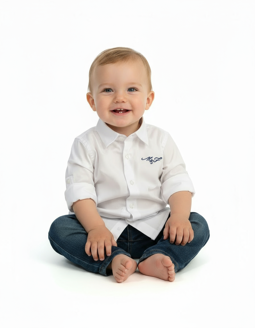 CAMICIA BIANCA CON LOGO NEW BORN