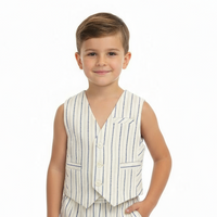 Panciotto con Riga Royal su Base Bianca Bambino Coordinabile