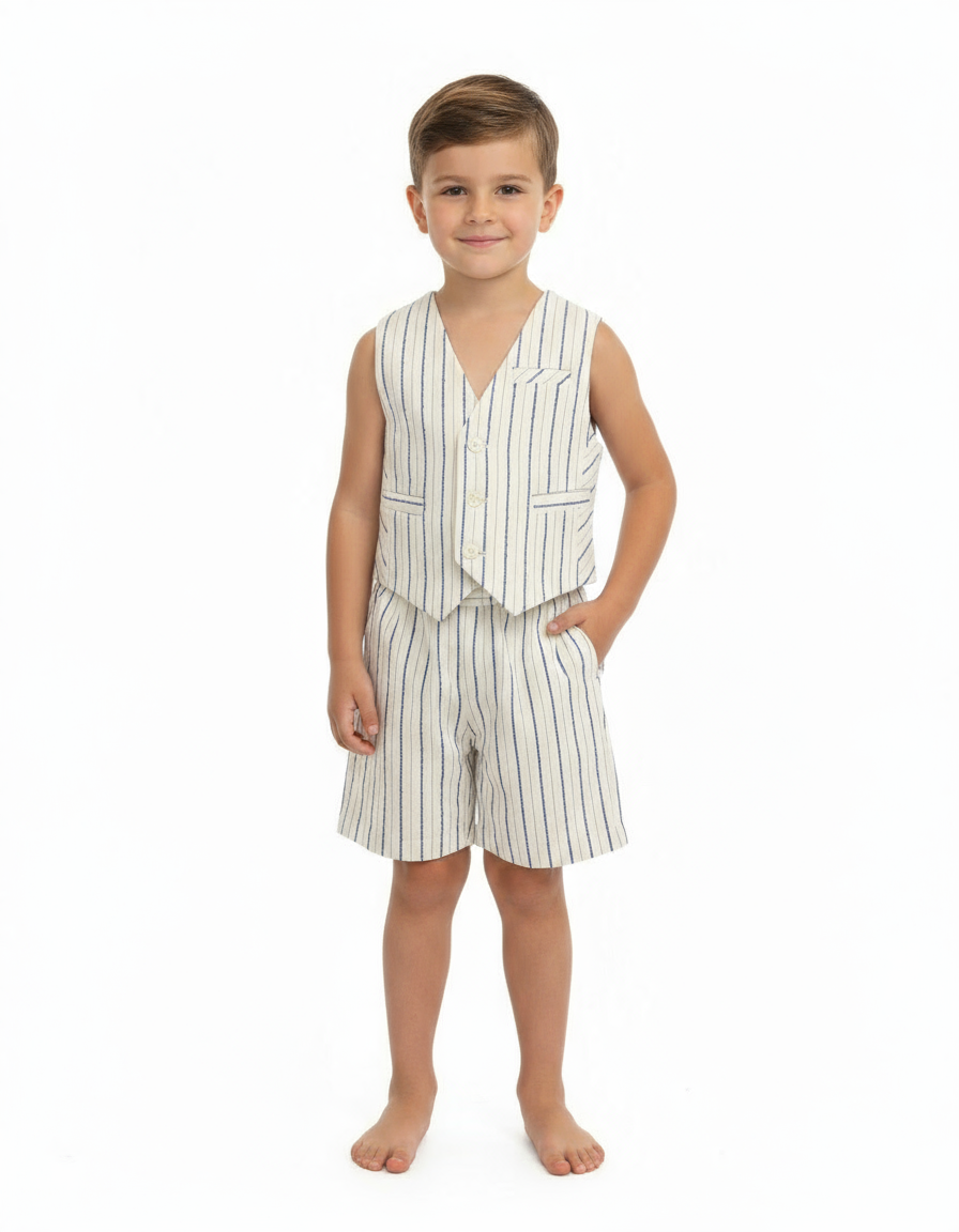 PANCIOTTO CON RIGA ROYAL SU BASE BIANCA BAMBINO COORDINABILE