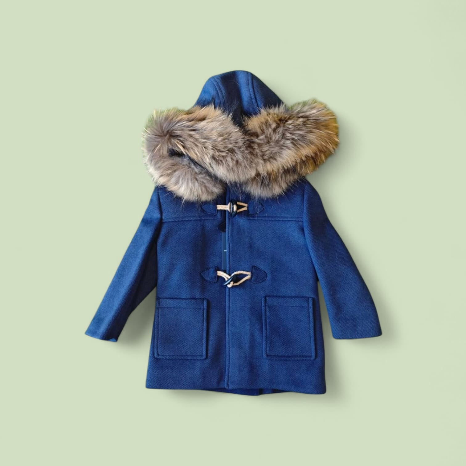 MONTGOMERY BIMBO MANUELL & FRANK BLU NAVY CON CAPPUCCIO IN ECOPELLICCIA