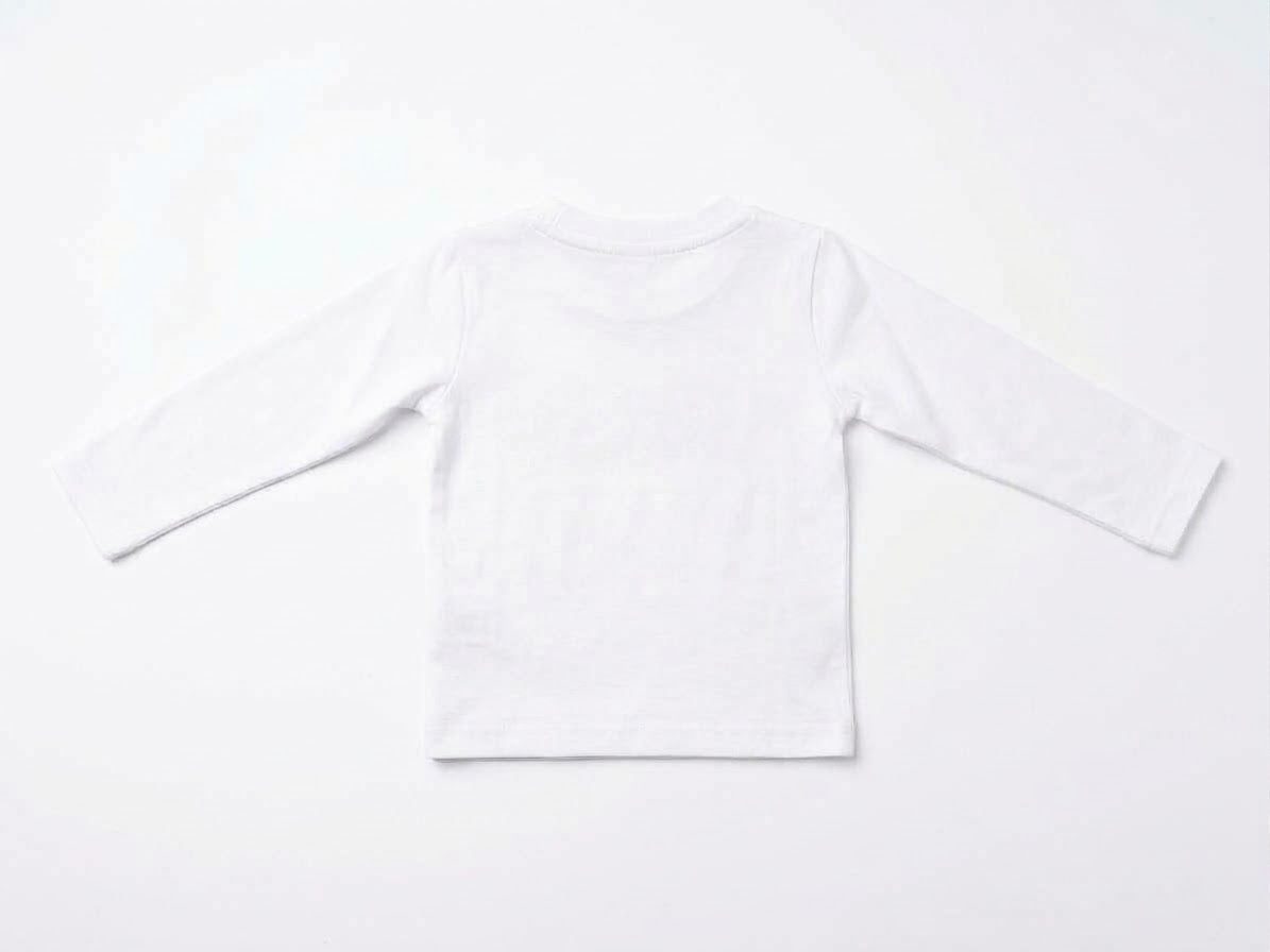 T-shirt Maniche Lunghe Logo Neonato Panna Manuell & Frank