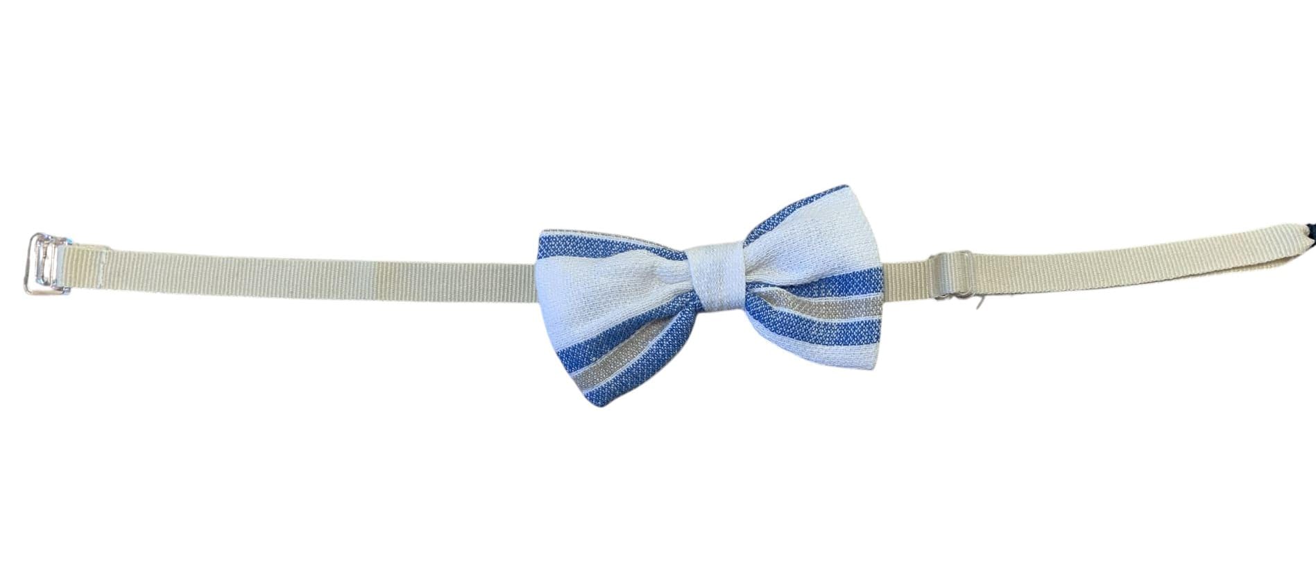 PAPILLON COORDINABILE A RIGHE AZZURRO E BEIGE NEW BORN
