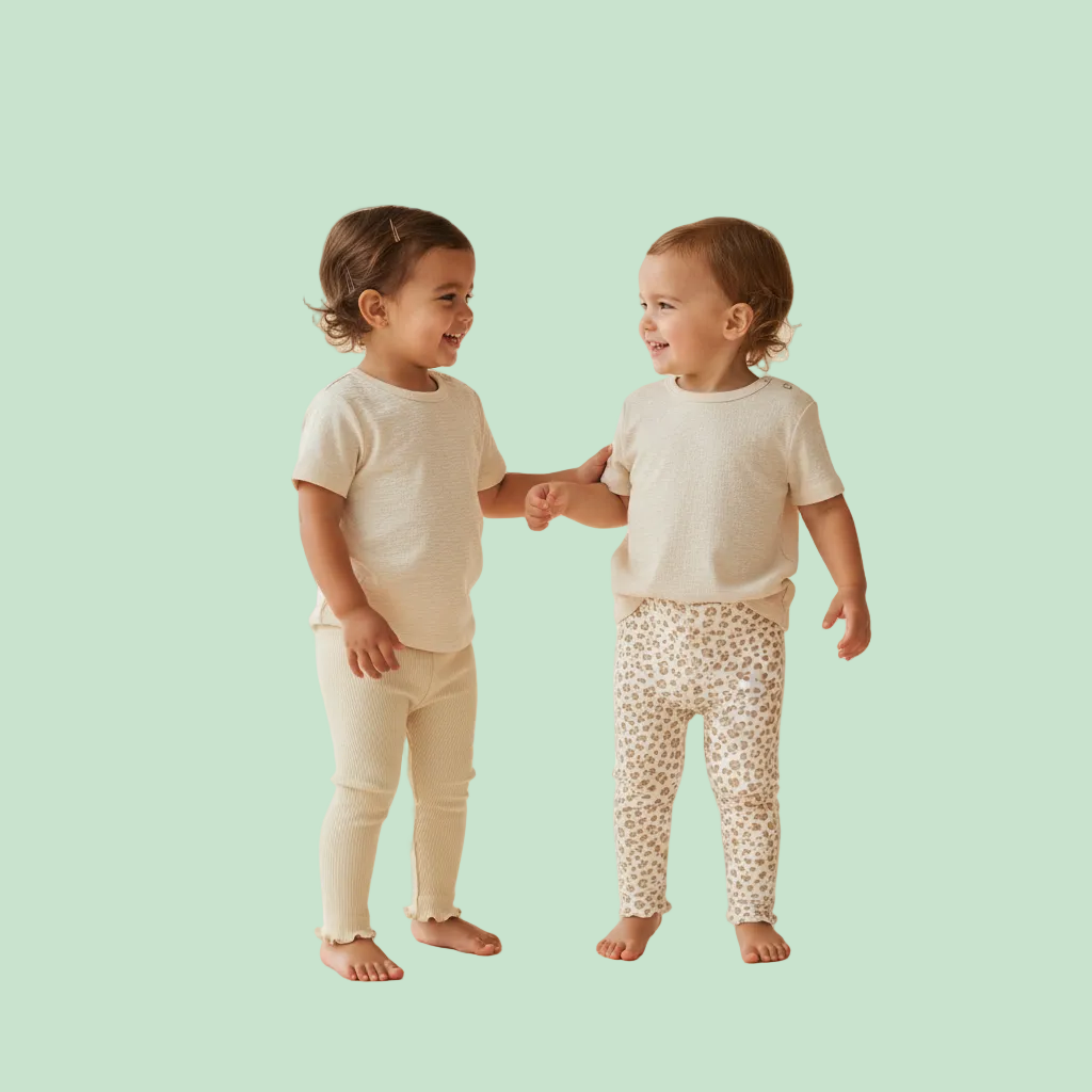 LEGGINGS DIRKJE 2 PEZZI MACULATO-CREMA