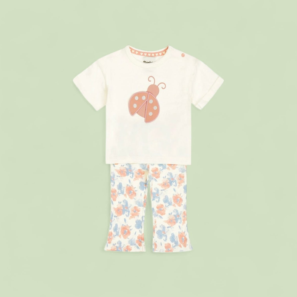 Completo Dirkje con Fiori e Coccinella - Neonata
