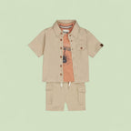 COMPLETO DIRKJE 3 PEZZI T-SHIRT+ CAMICIA+ PANTALONCINO