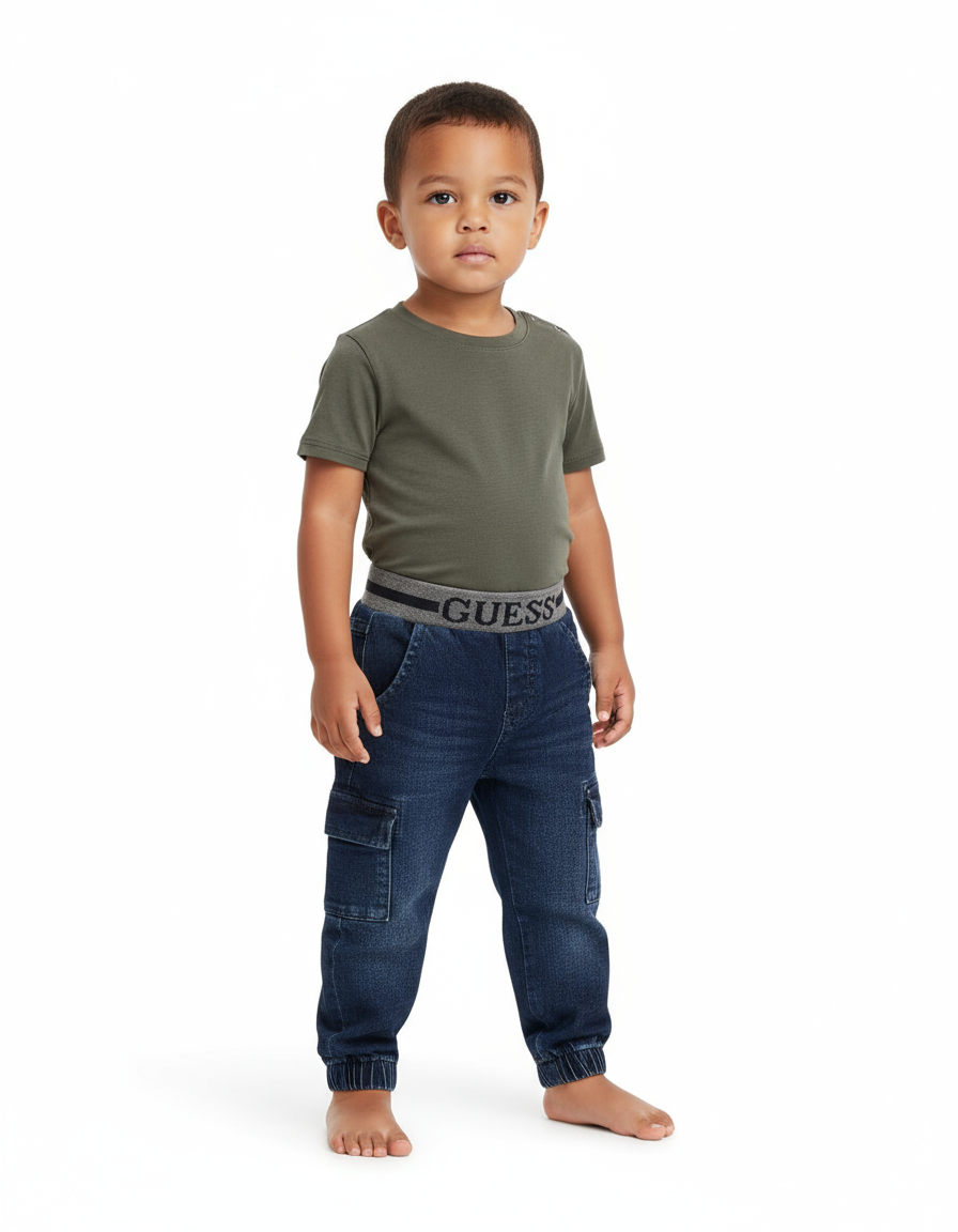 Jeans Comfort Denim Cargo Pants Guess - Neonato