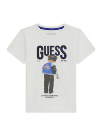 T-shirt con Scritta Guess e Orsetto Stampato - Neonato