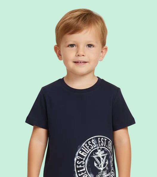 T-SHIRT CON STAMPA E LOGO GUESS