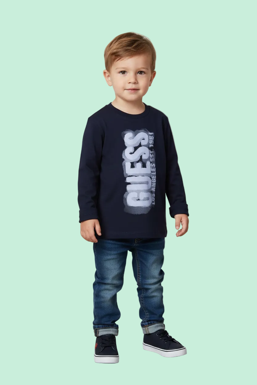 T-SHIRT MANICA LUNGA CON LOGO GUESS