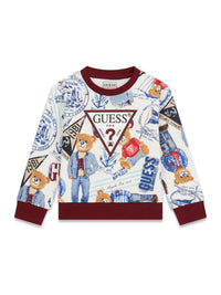 Felpa in Cotone con Orsetto e Logo Guess - Neonato