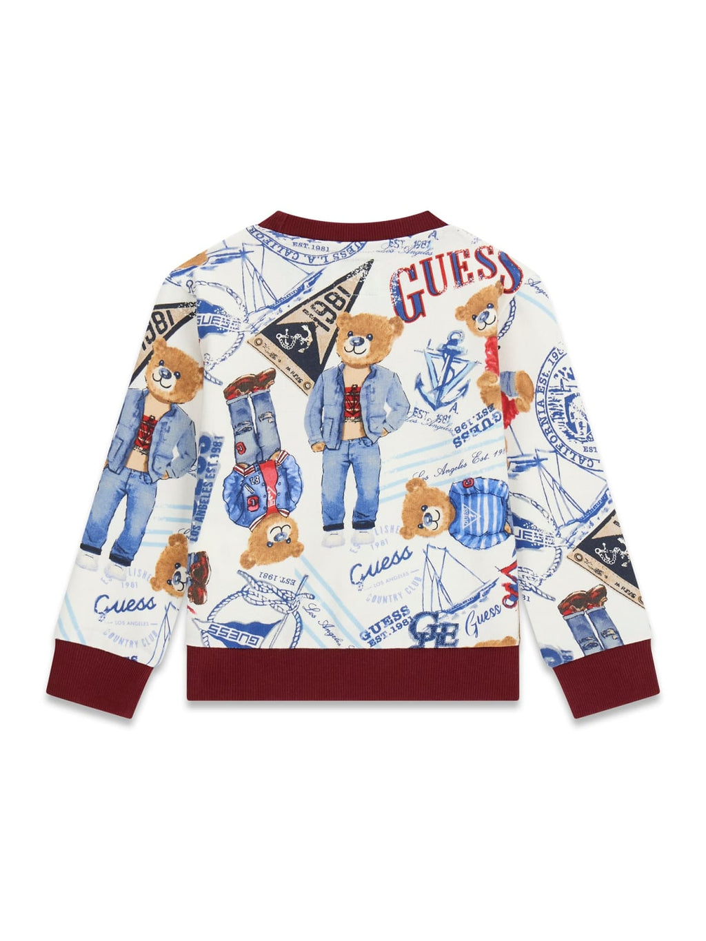 Felpa in Cotone con Orsetto e Logo Guess - Neonato